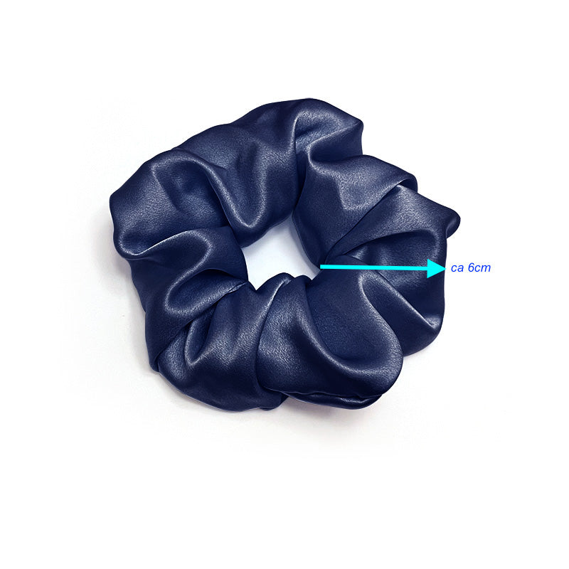 Scrunchie 100% Mullbärssilke 19 Momme Mörkblå - L