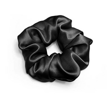 Ladda upp bild till gallerivisning, Scrunchie 100% Mullbärssilke 19 Momme Svart - L