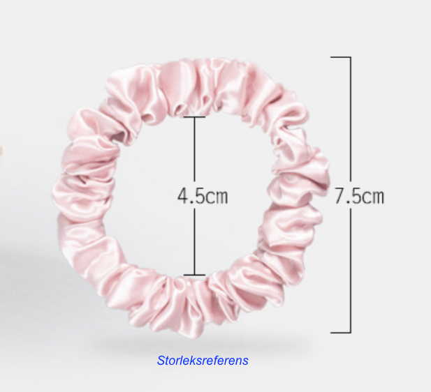 Scrunchie Set i 100% Mullbärssilke 22 Momme - Medium, Set om 5 stycken