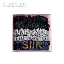 Ladda upp bild till gallerivisning, Scrunchie Set i 100% Mullbärssilke 22 Momme - Små, Set om 6 stycken
