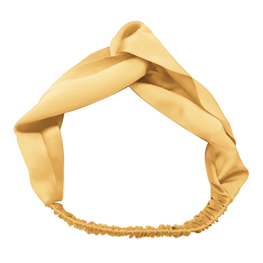 Hårband i 100% Mullbärssilke 16 Momme - Golden