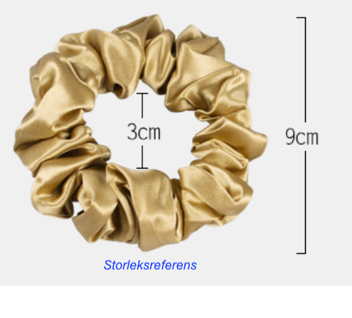 Scrunchie Set i 100% Mullbärssike 22 Momme - Stor, Set om 3 stycken
