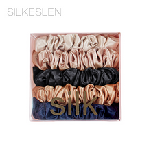 Ladda upp bild till gallerivisning, Scrunchie Set i 100% Mullbärssilke 22 Momme - Medium, Set om 5 stycken
