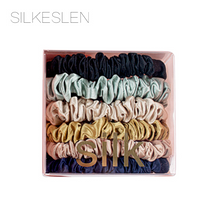 Ladda upp bild till gallerivisning, Scrunchie Set i 100% Mullbärssilke 22 Momme - Små, Set om 6 stycken
