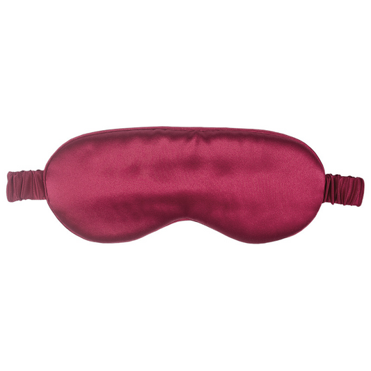 Sovmask i 100% Mullbärssilke Vinröd
